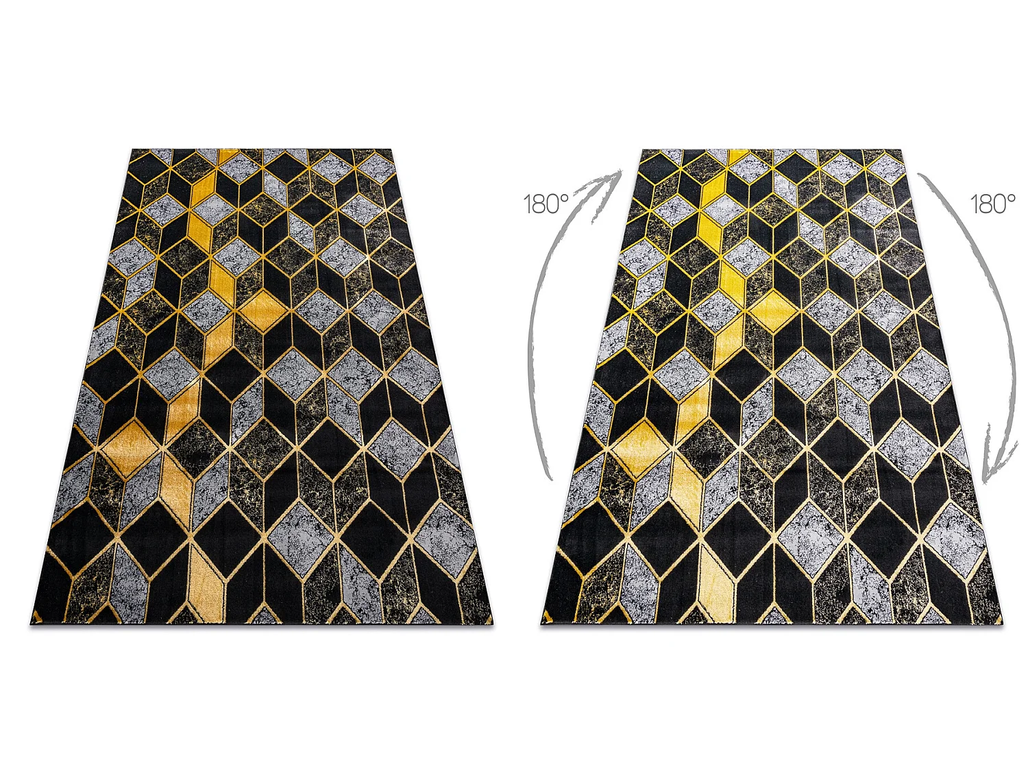 Tapijt GLOSS Modern 400B 86 stijlvol, glamour, art deco, 3D geometisch 200x290 cm