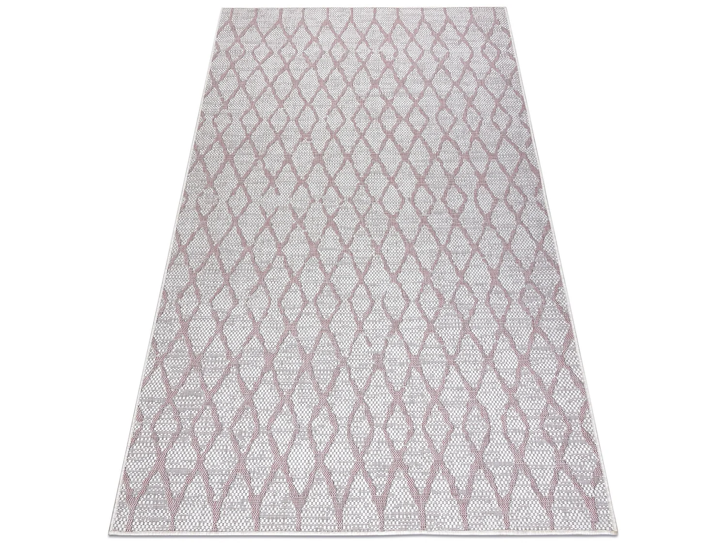 Sisal tapijt SISAL SION Geruite , 22129 plat te weven ecru / rozekleur 200x290 cm