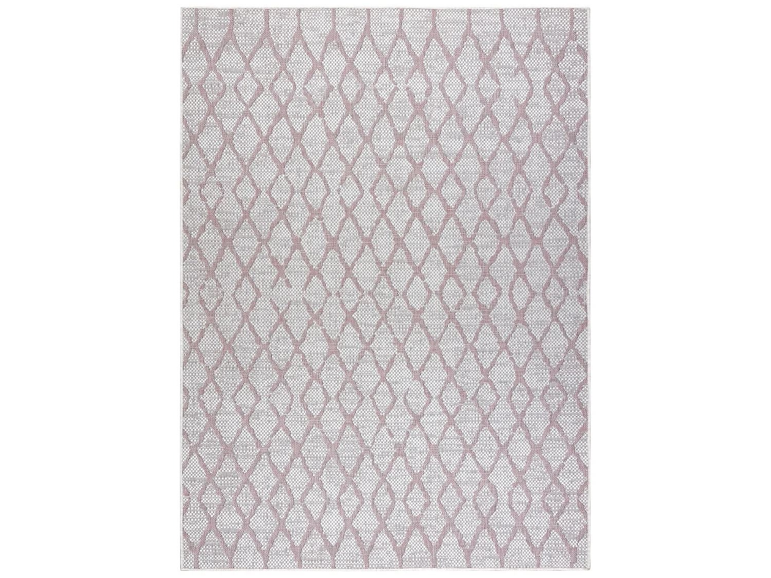 Sisal tapijt SISAL SION Geruite , 22129 plat te weven ecru / rozekleur 200x290 cm