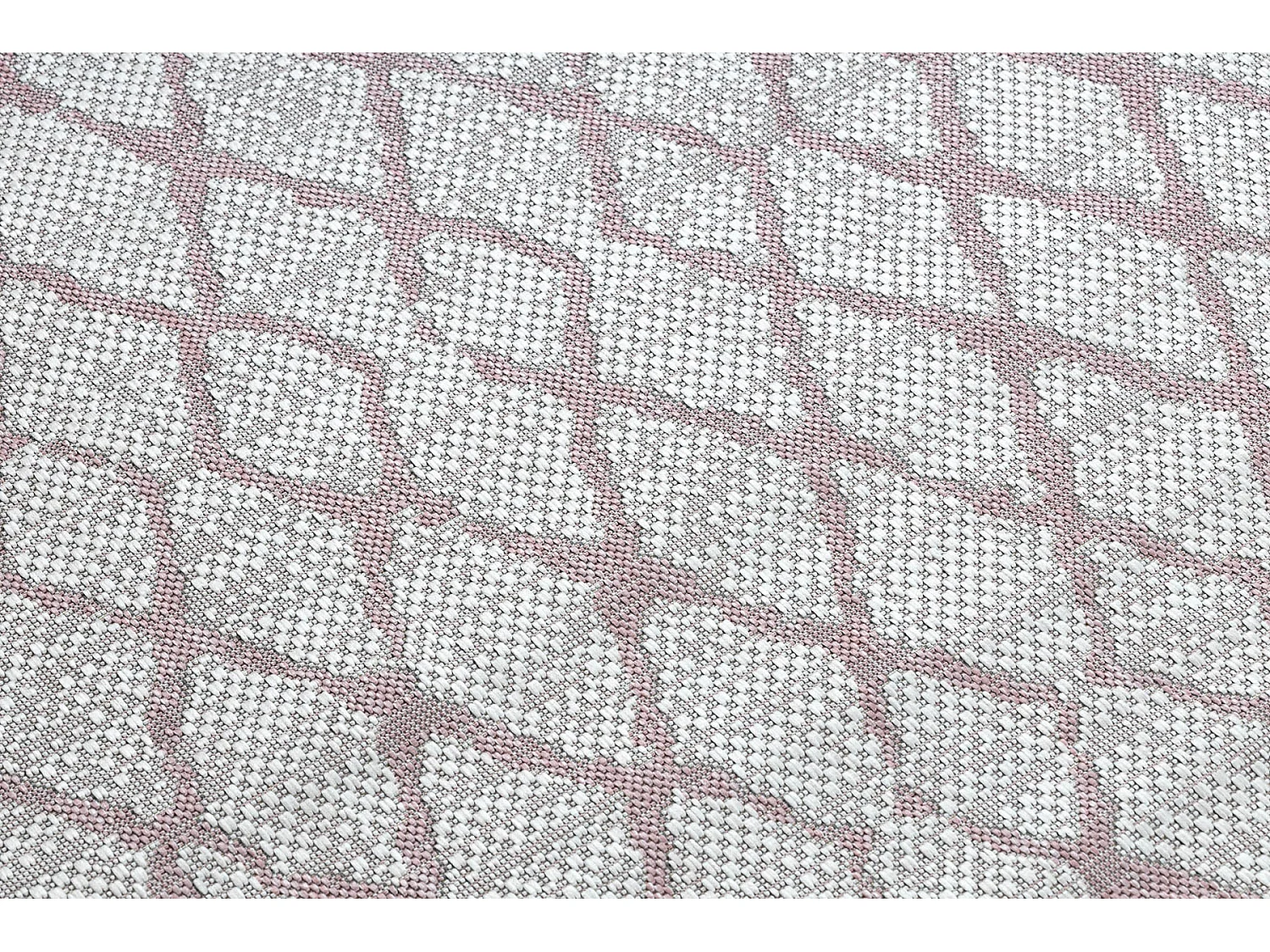 Sisal tapijt SISAL SION Geruite , 22129 plat te weven ecru / rozekleur 200x290 cm