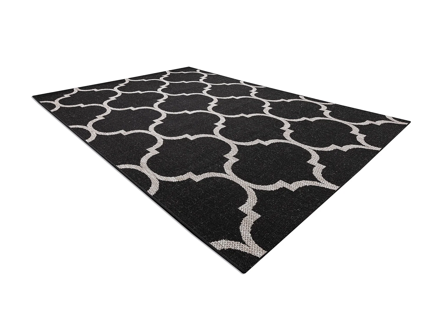 Sisal tapijt SISAL FLOORLUX 20608 , Marokkaanse klaver, trellis zwart/ 200x290 cm