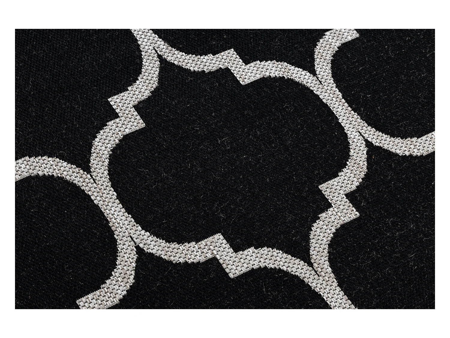 Sisal tapijt SISAL FLOORLUX 20608 , Marokkaanse klaver, trellis zwart/ 200x290 cm