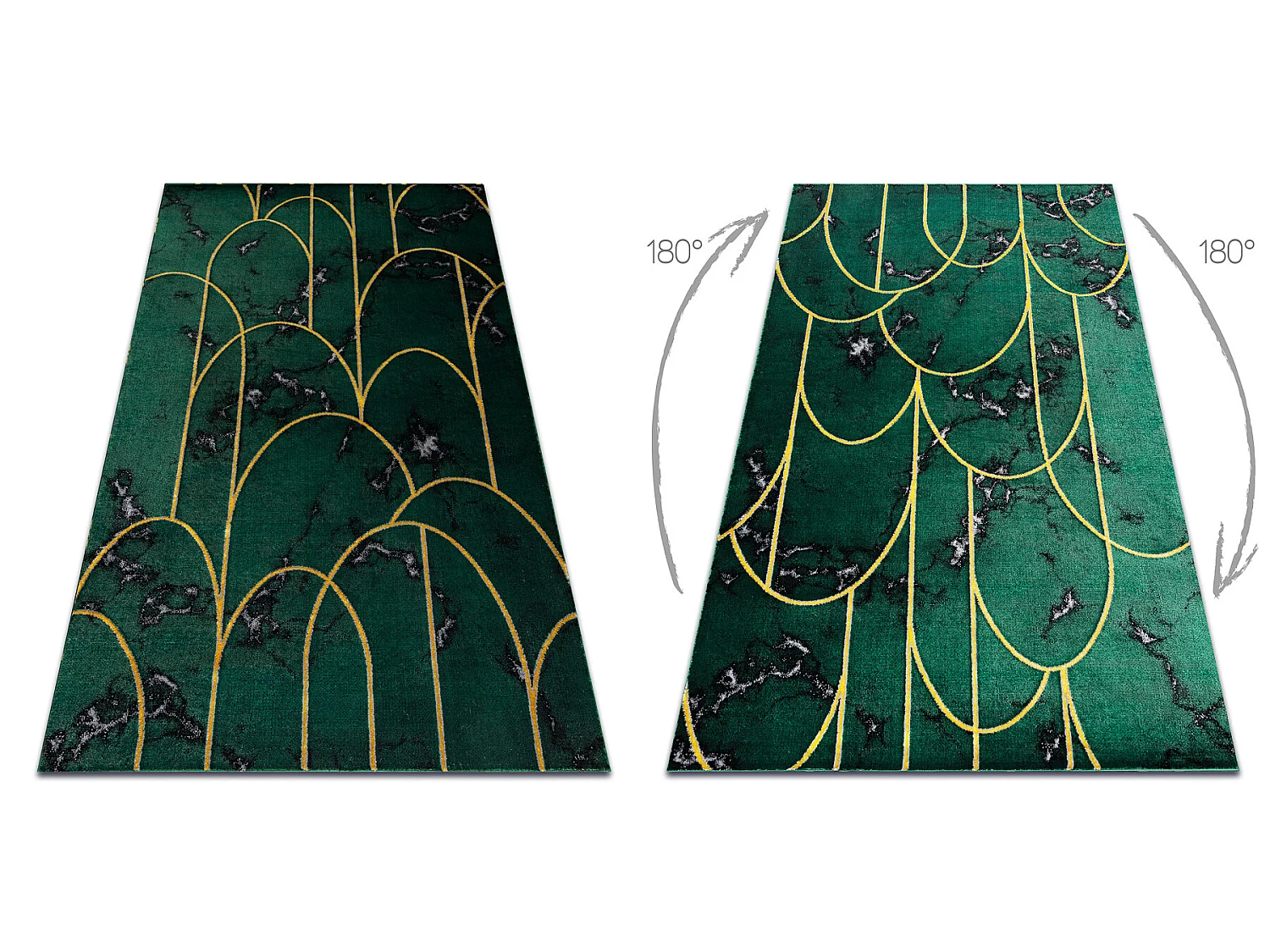 Tapis EMERALD exclusif 1016 glamour, élégant art deco, marbre boutei 80x150 cm