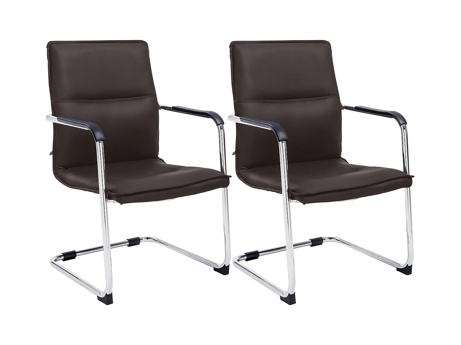 Set van 2  schommelstoelen - Kunstleer & wit - bruin - Seattle
