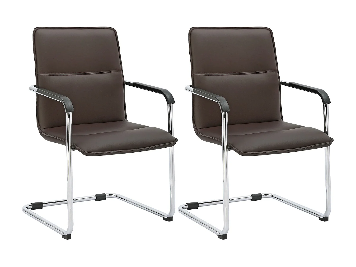 Lot de 2  chaises oscillantes - Similicuir & Nature - Marron - Seattle