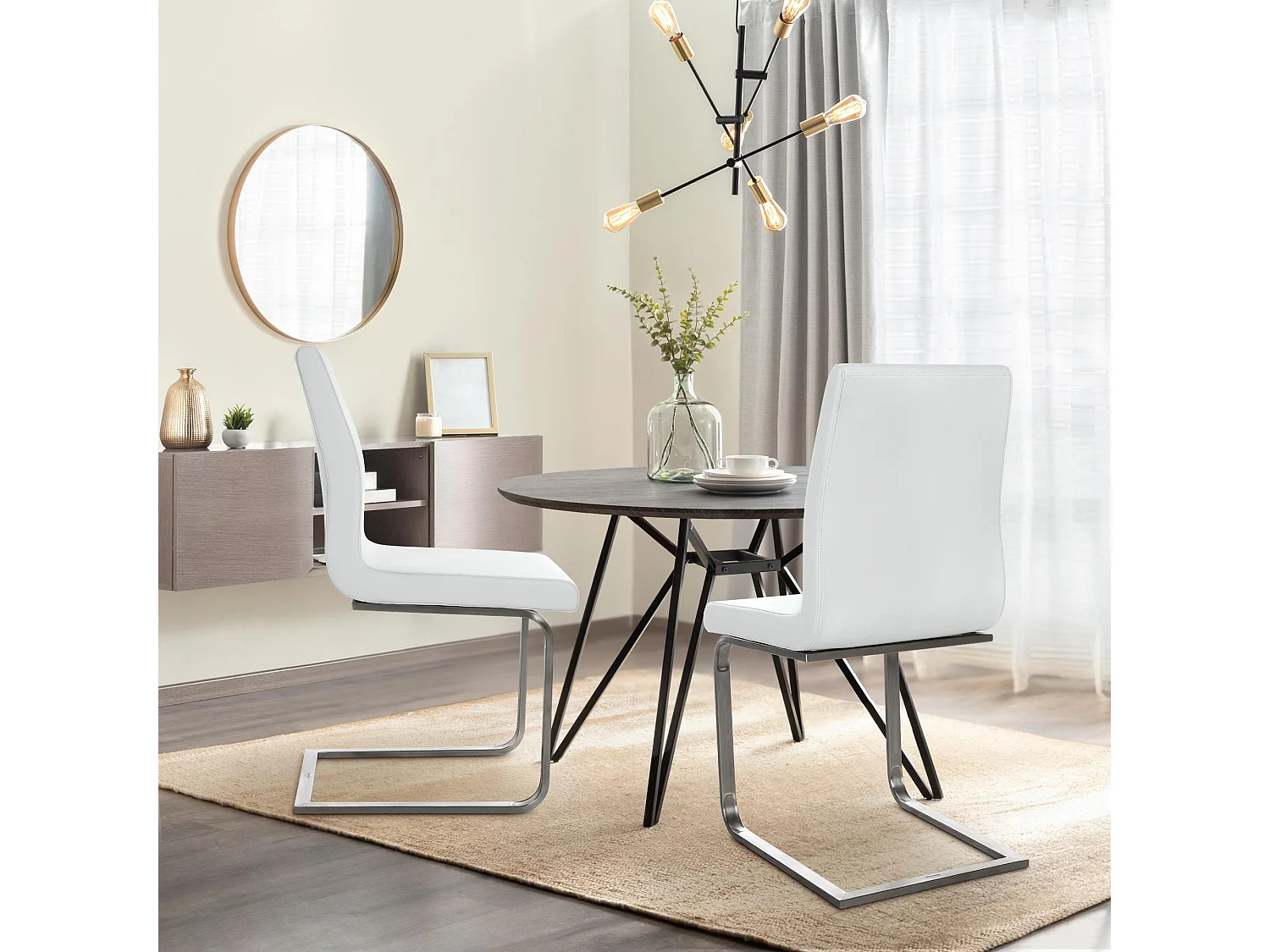 chaises oscillantes - Similicuir - Blanc - Belfort