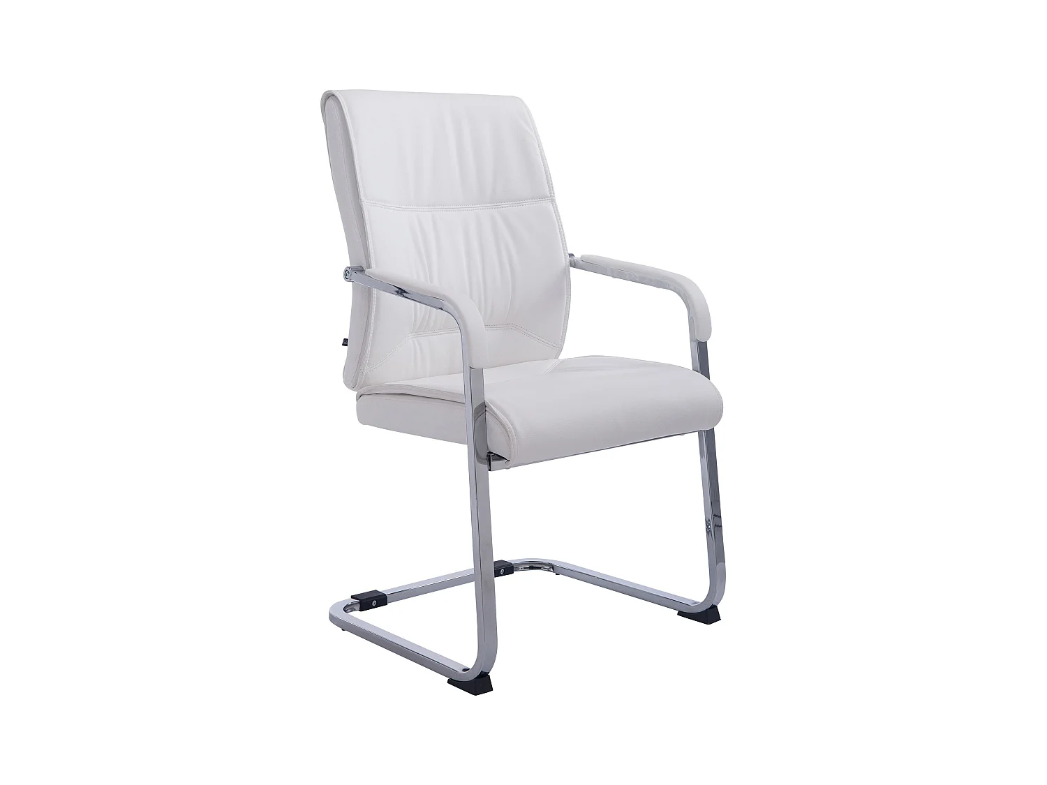 Freischwinger Stuhl - Kunstleder & weiß - weiß - XL Anubis