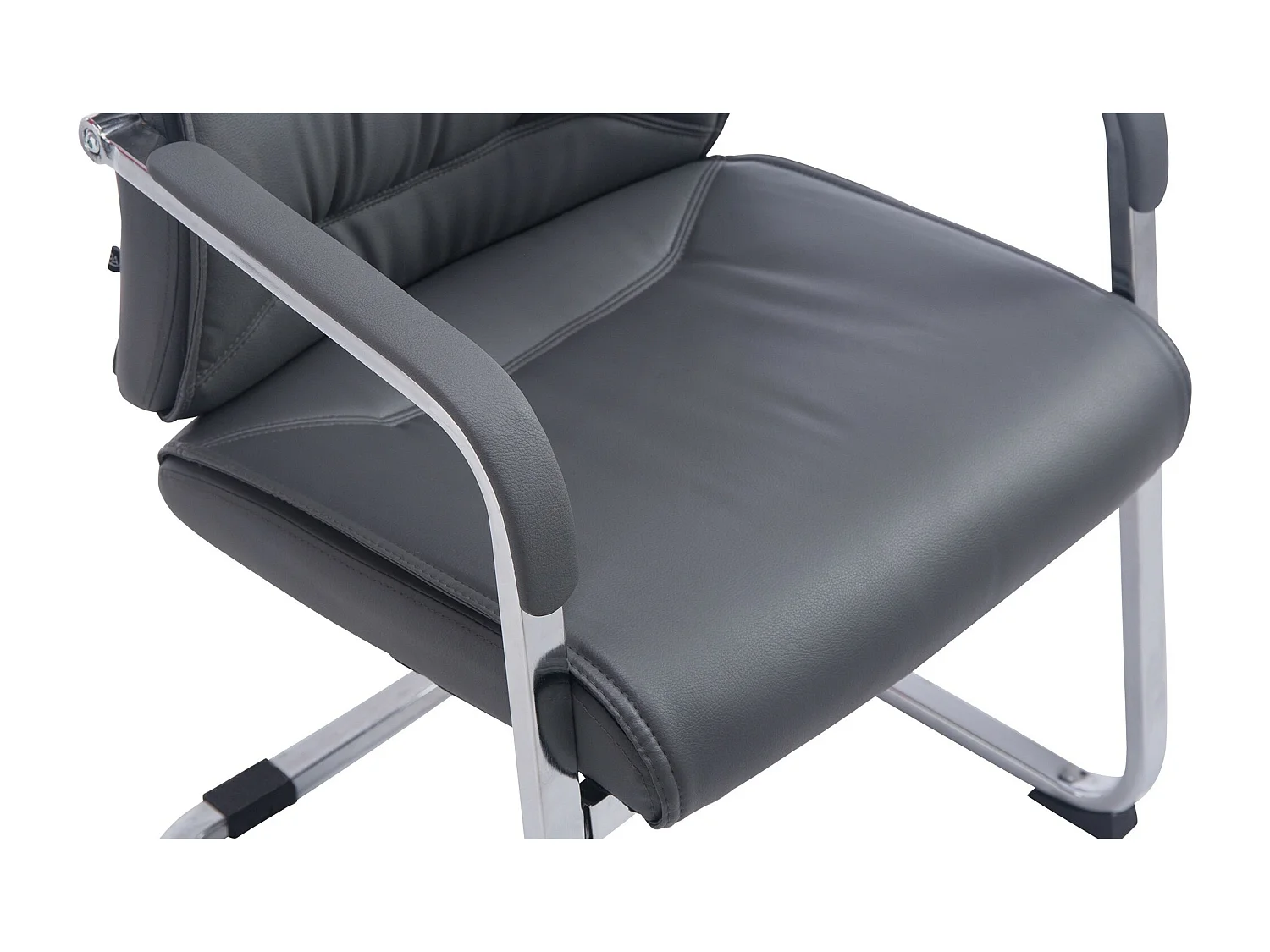 Cadeira para visitantes XL Anubis em pele sintética cinza