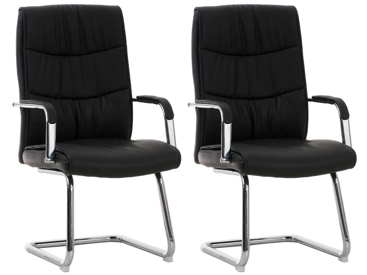 Lot de 2  chaises oscillantes - Similicuir & Nature - Noir - Caro