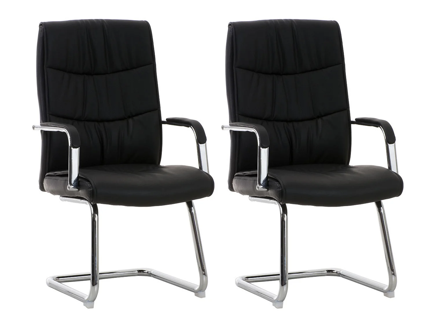 Lot de 2  chaises oscillantes - Similicuir & Nature - Noir - Caro