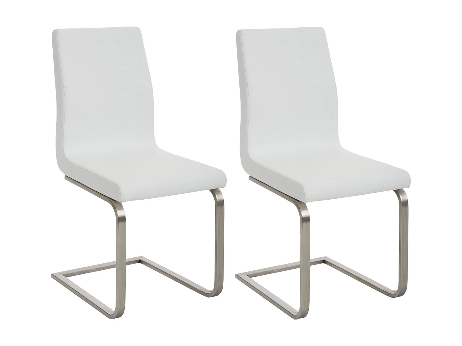 Lot de 2  chaises oscillantes - Similicuir & Nature - Blanc - Belfort