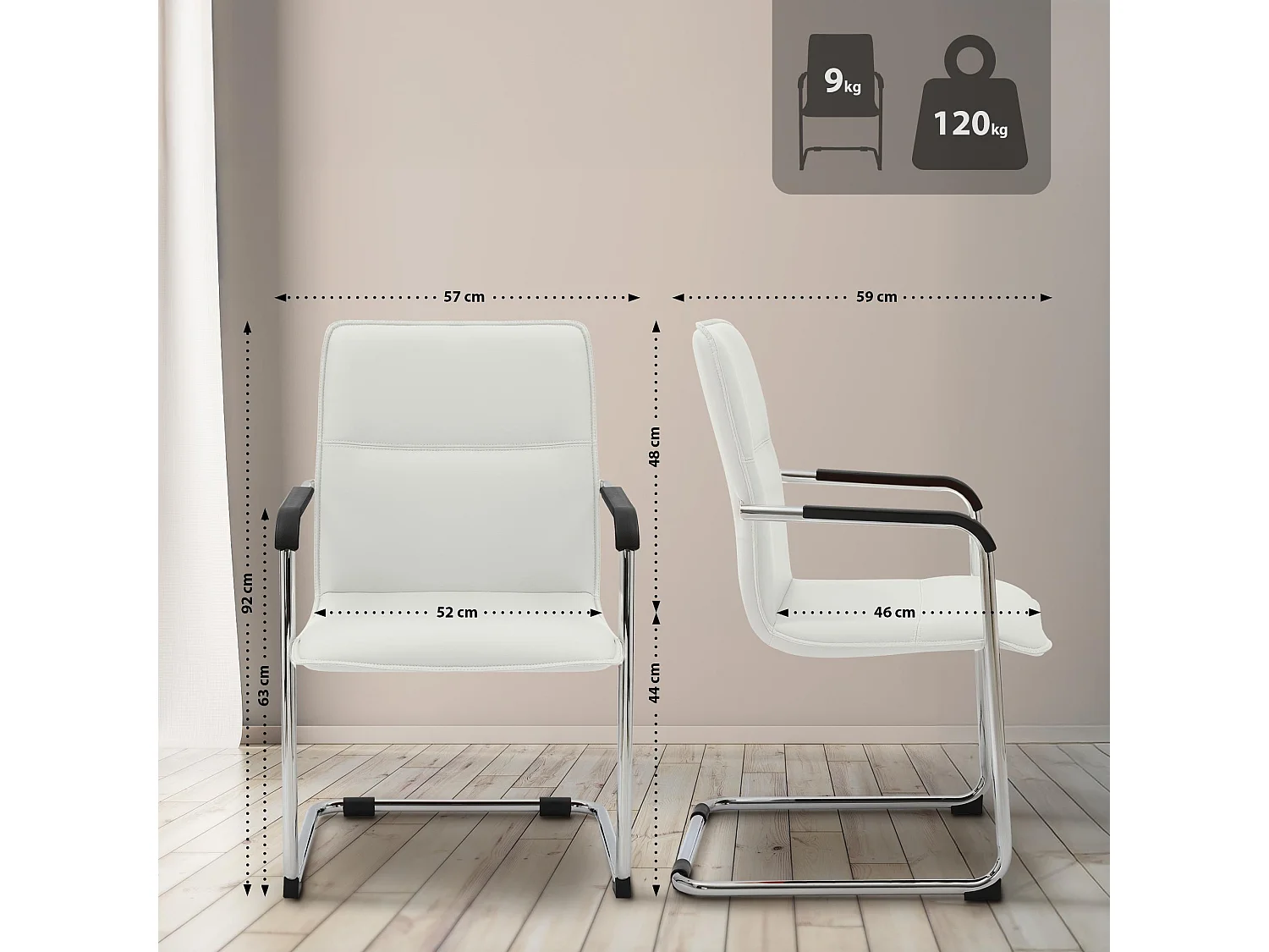 schommelstoelen - Kunstleer - wit - Seattle