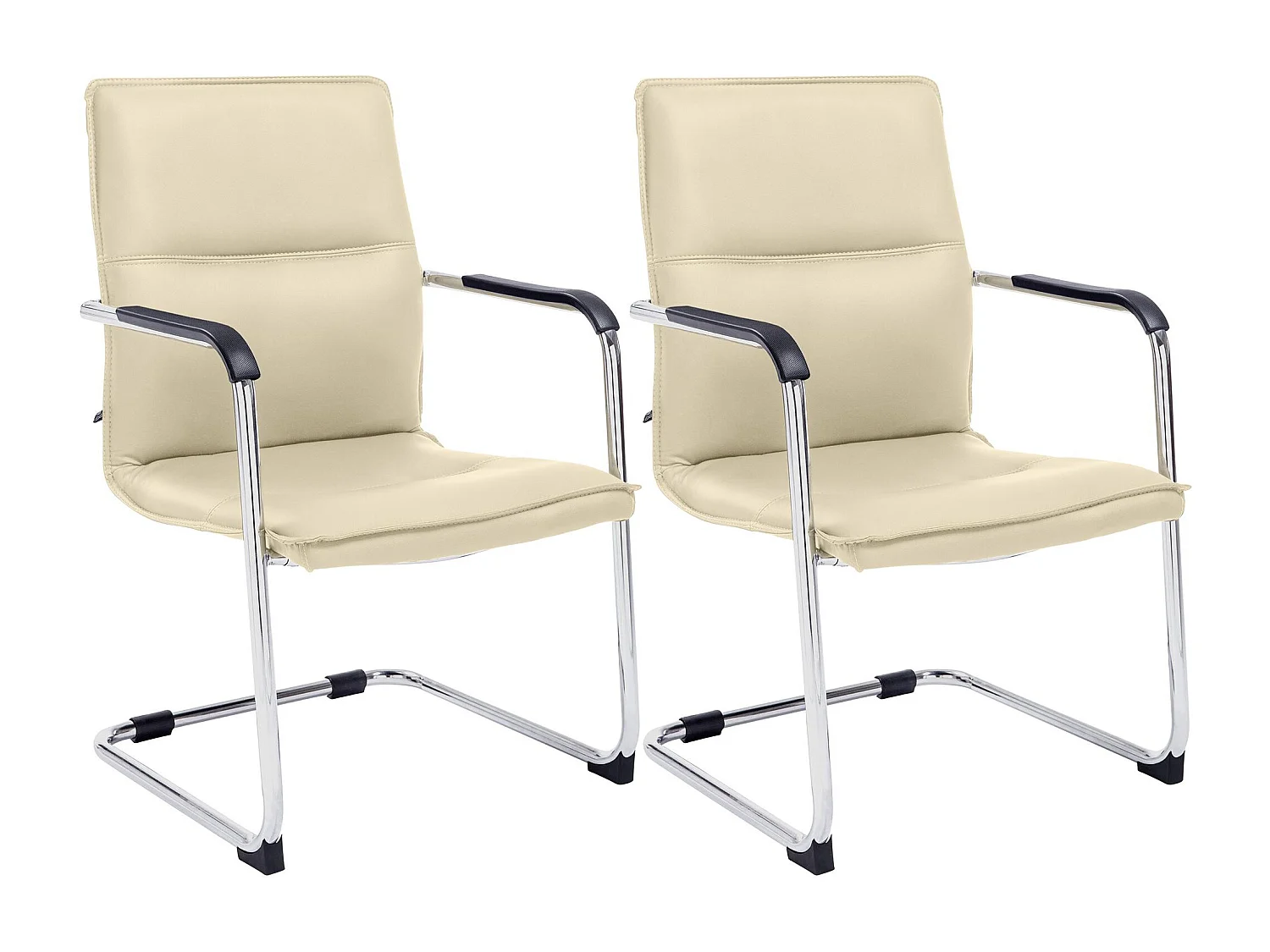 Set van 2  schommelstoelen - Kunstleer & wit - creme - Seattle