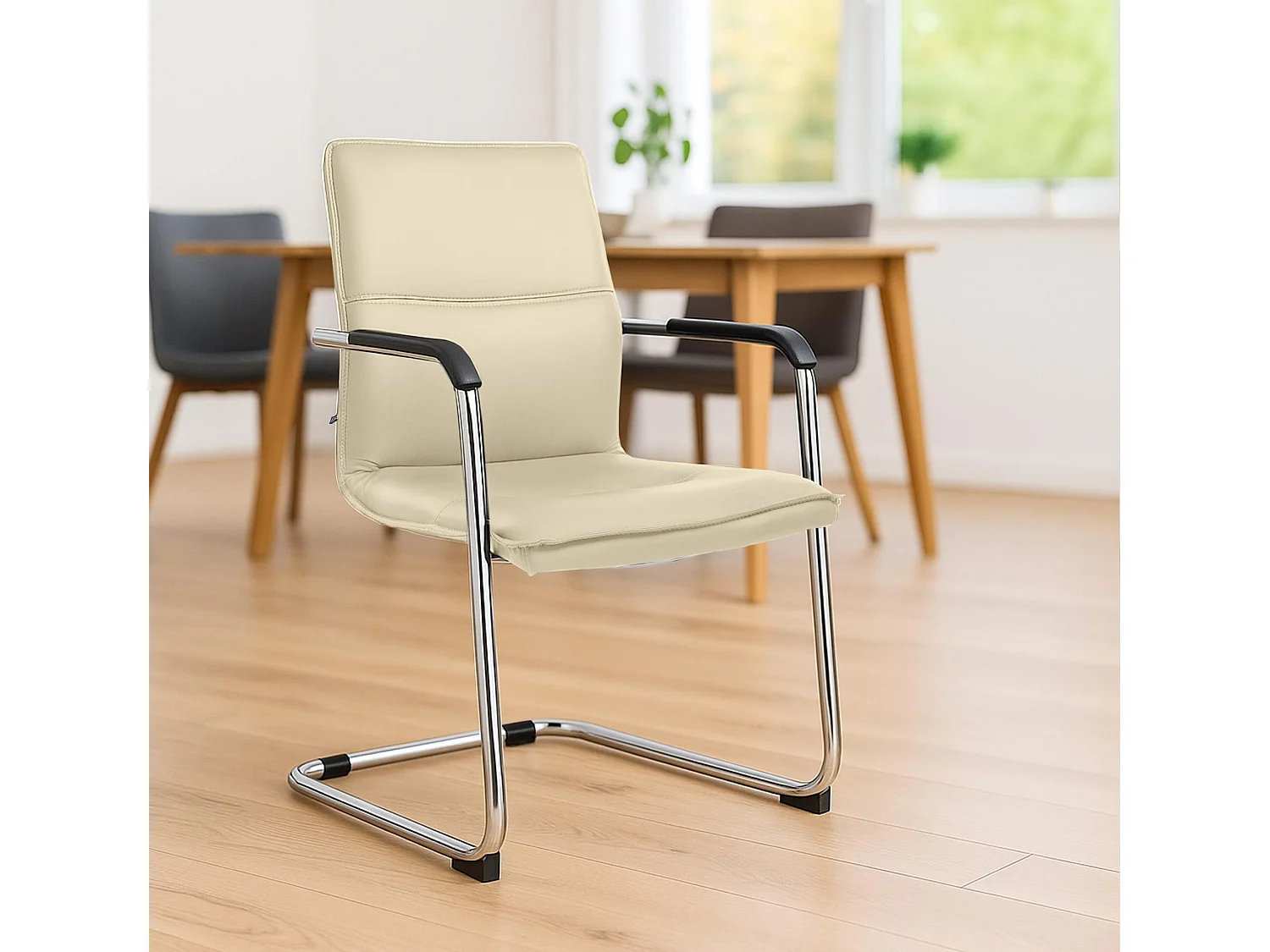 Set van 2  schommelstoelen - Kunstleer & wit - creme - Seattle