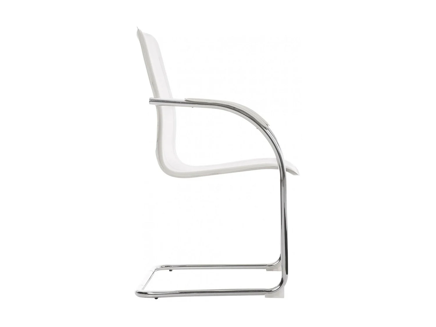 Lot de 3 chaises oscillantes - Similicuir & Métal chromé - Blanc - Melina