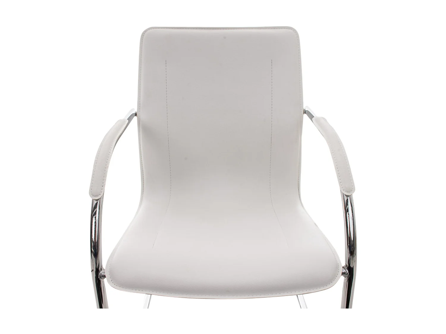 Lot de 3 chaises oscillantes - Similicuir & Métal chromé - Blanc - Melina