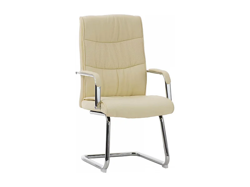 Freischwinger Stuhl - Kunstleder - creme - Caro