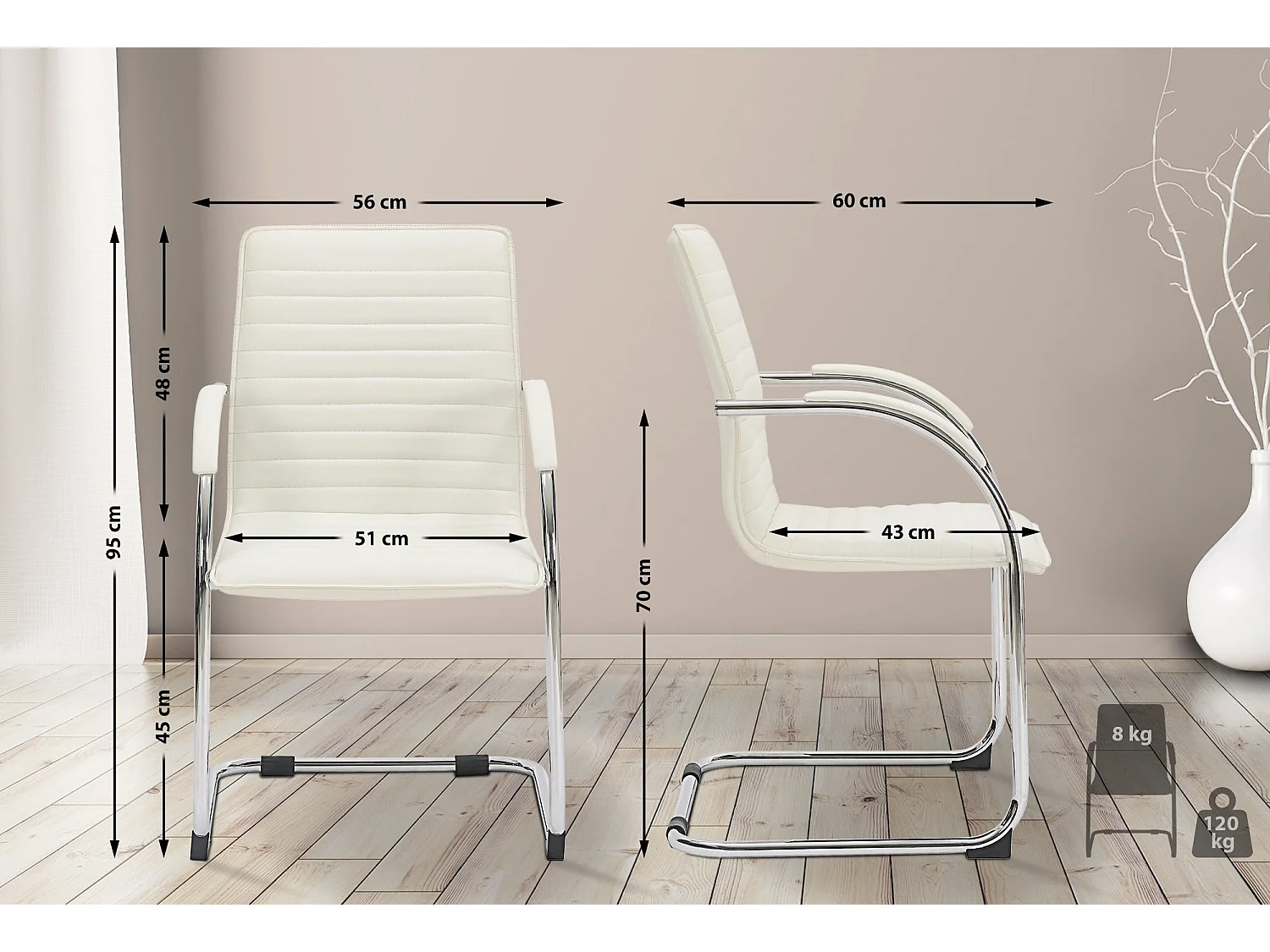 chaises oscillantes - Similicuir - Blanc - Tira