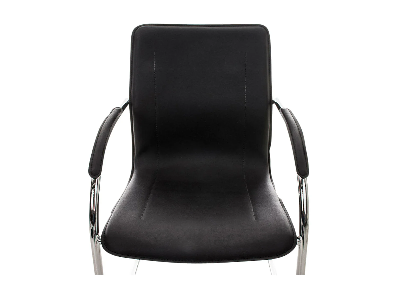 Lot de 3 chaises oscillantes - Similicuir & Métal chromé - Noir - Melina