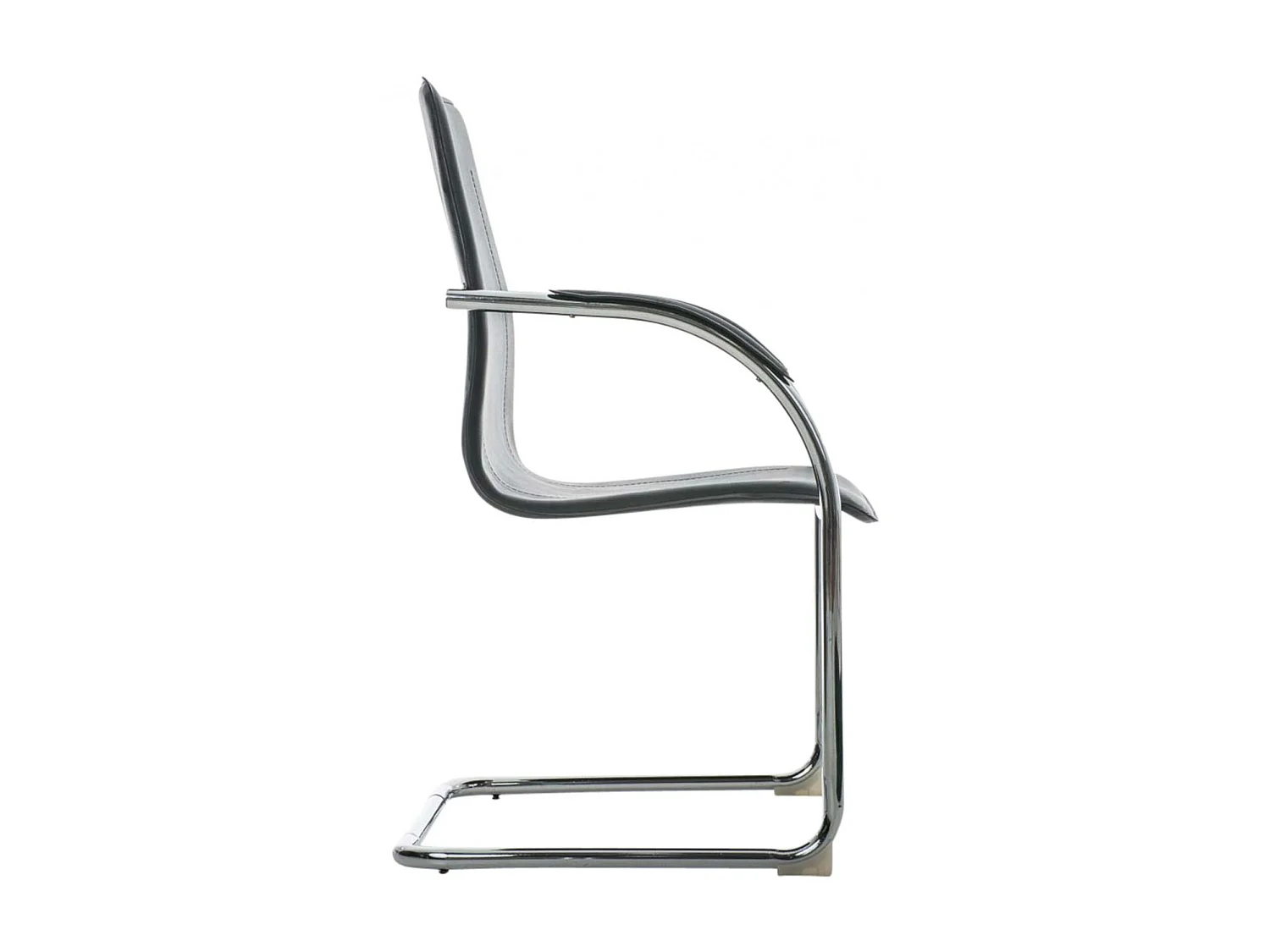 Lot de 3 chaises oscillantes - Similicuir & Métal chromé - Noir - Melina