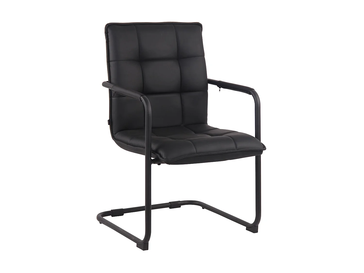 Lot de 2  chaises oscillantes - Similicuir & Métal - Noir - Gandia