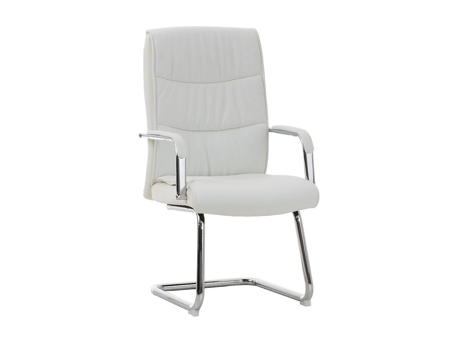 Lot de 2  chaises oscillantes - Similicuir - Blanc - Caro