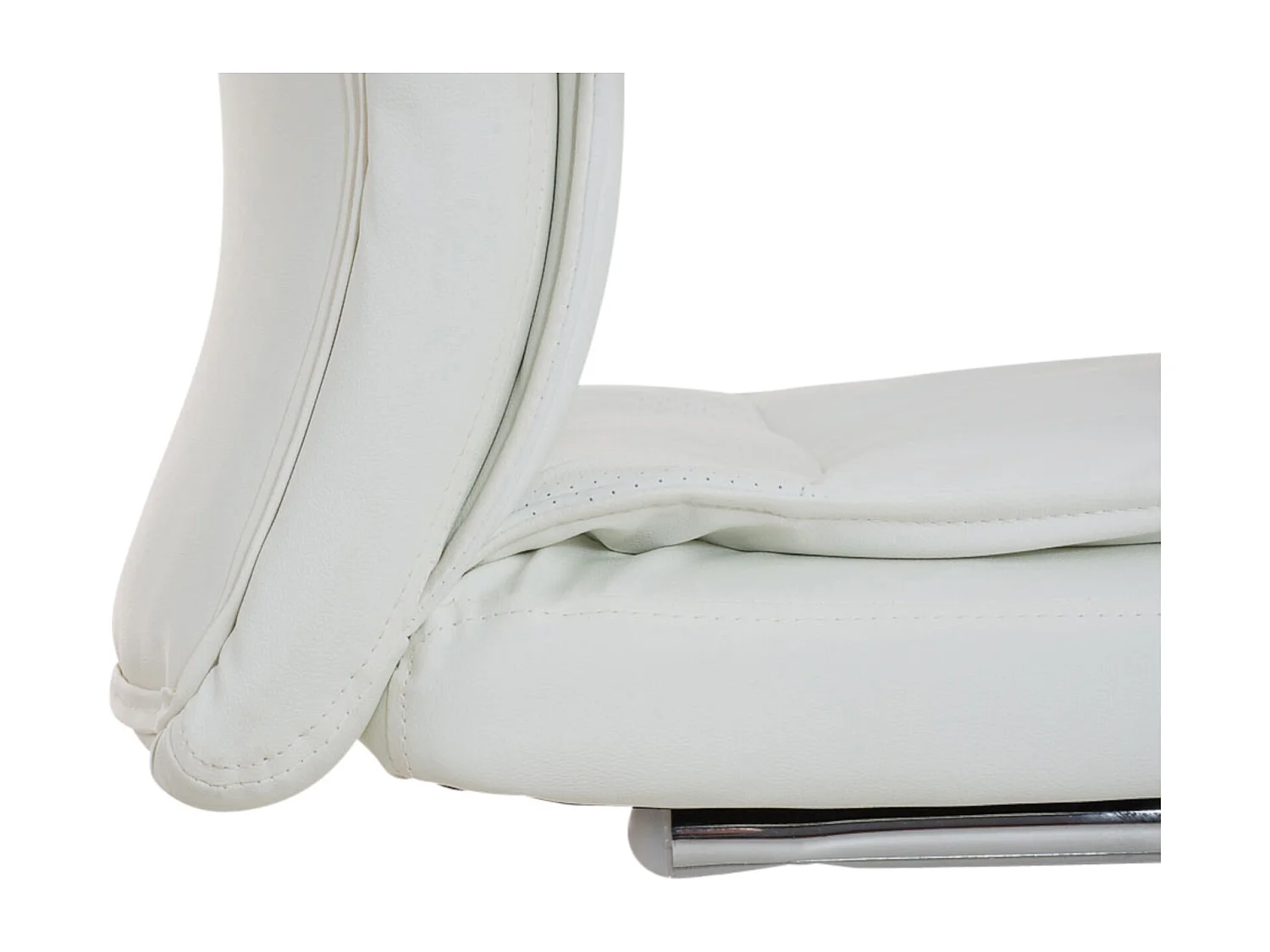 Lot de 2  chaises oscillantes - Similicuir - Blanc - Caro