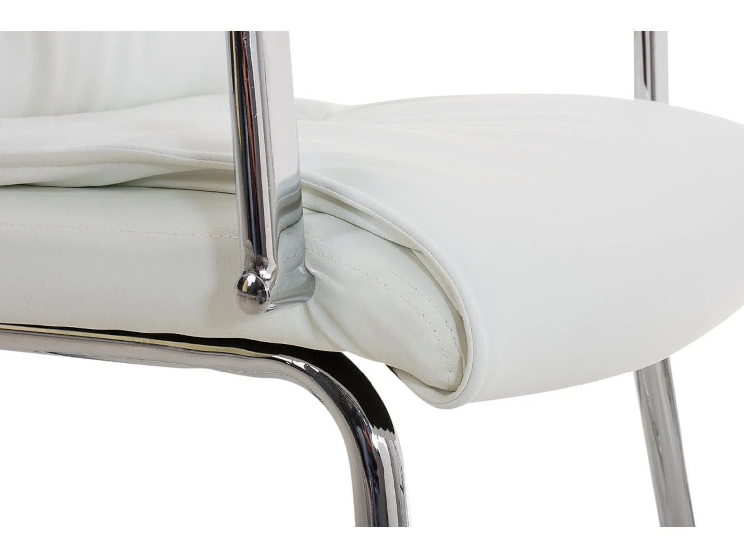 Lot de 2  chaises oscillantes - Similicuir - Blanc - Caro