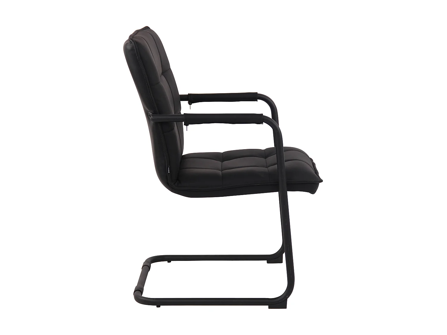 Lot de 2  chaises oscillantes - Véritable cuir & Noir - Noir - Gandia