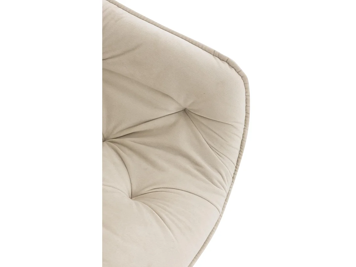 4er Set Stuhl mit Armlehnen - Samt - creme - Tanna