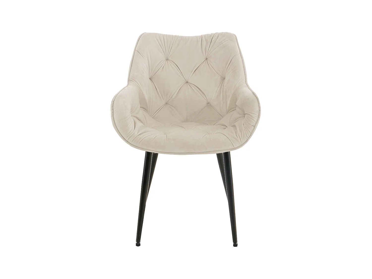 Set van 4  Stoel met armleuningen - Fluweel - creme - Tanna