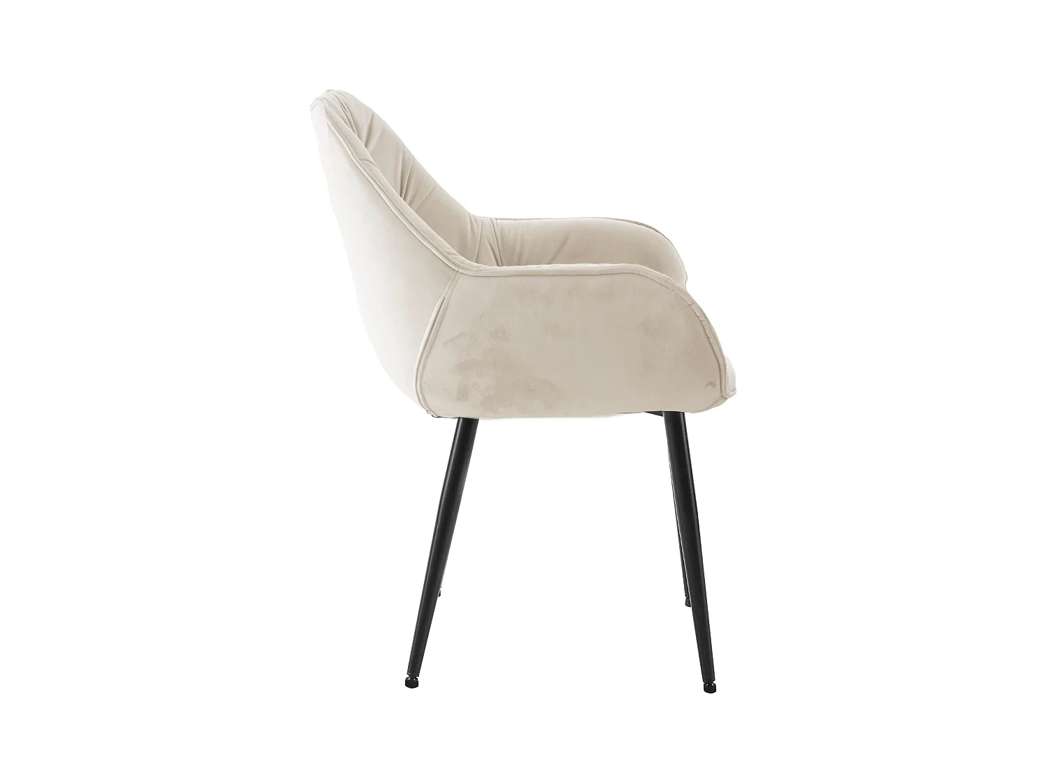 Set van 4  Stoel met armleuningen - Fluweel - creme - Tanna
