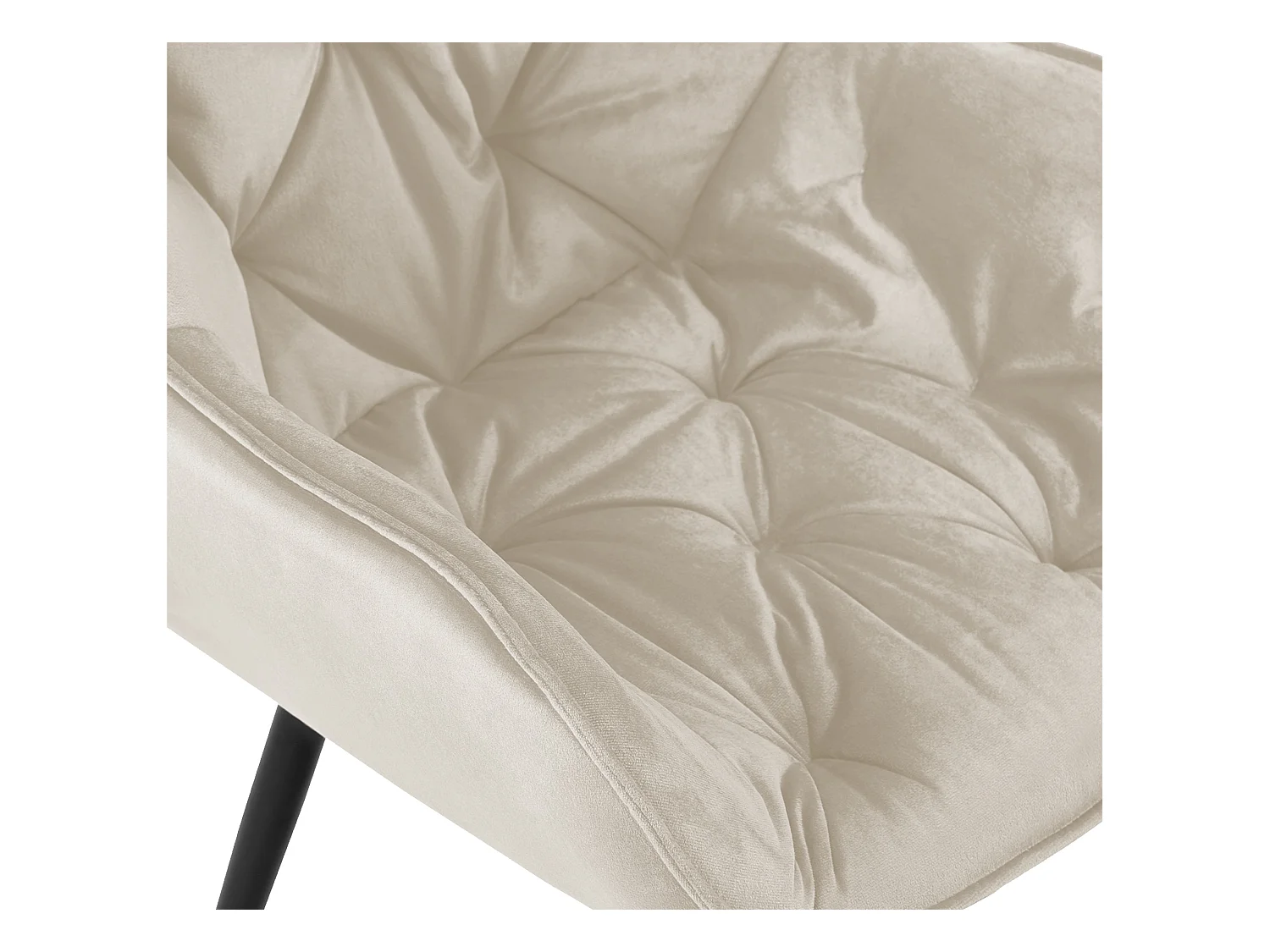 Set van 4  Stoel met armleuningen - Fluweel - creme - Tanna