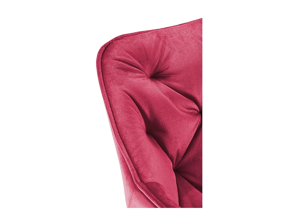 Lot de 4  chaises avec accoudoirs - Velours - Rouge - Tanna
