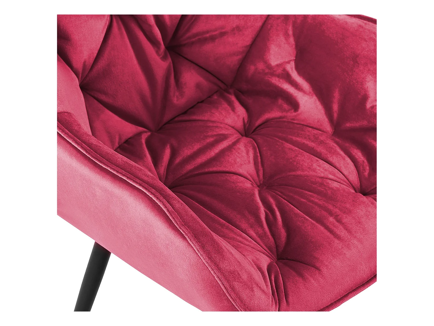 Lot de 4  chaises avec accoudoirs - Velours - Rouge - Tanna