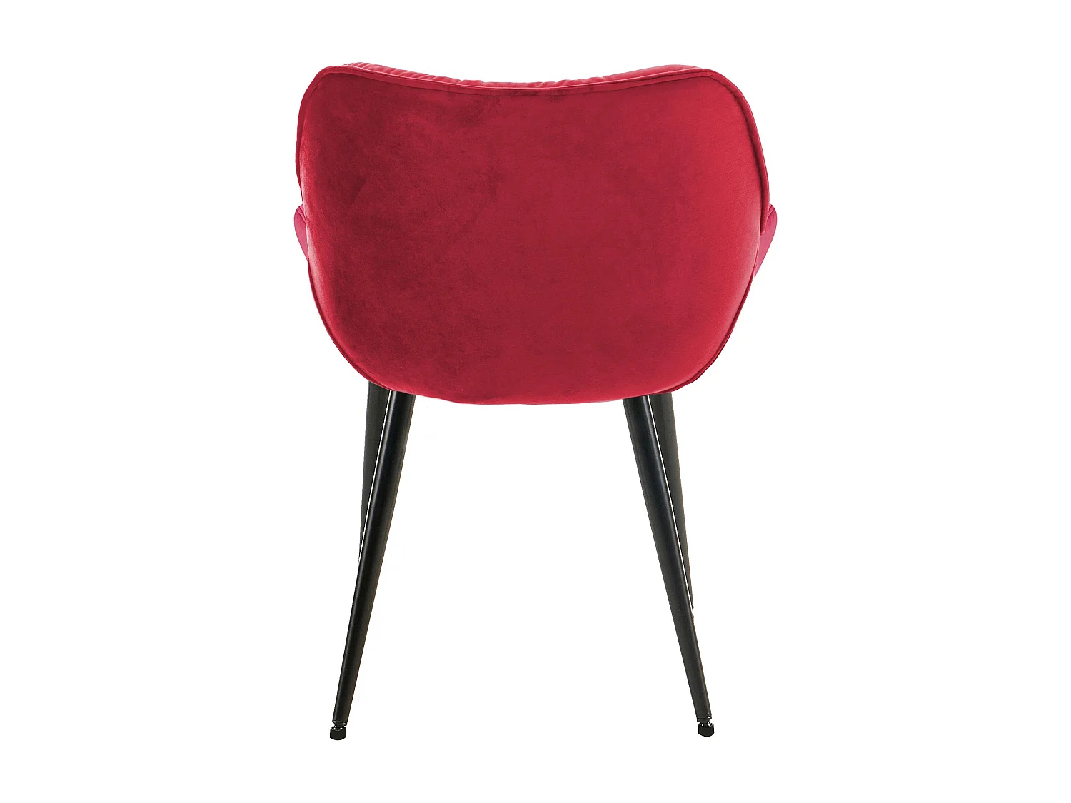 Lot de 4  chaises avec accoudoirs - Velours - Rouge - Tanna