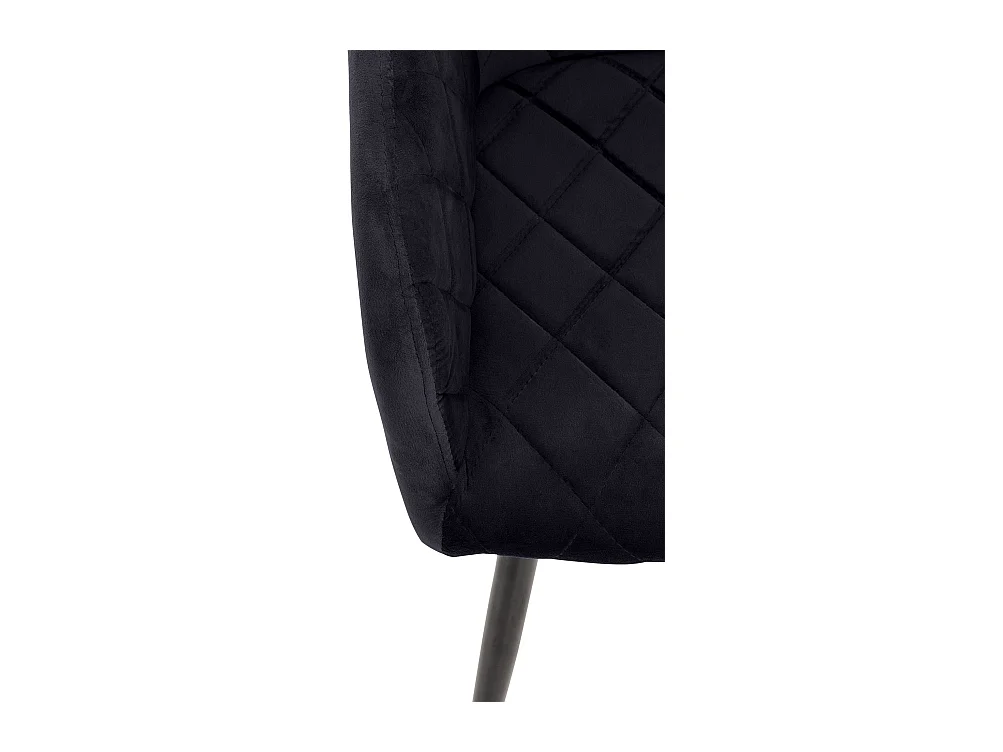 Set van 2  Stoel met armleuningen - Fluweel - zwart - Shila