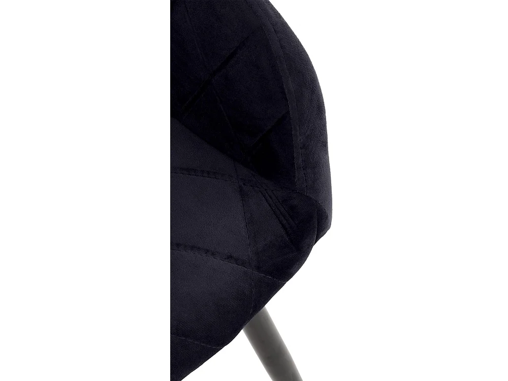 Lot de 2  chaises avec accoudoirs - Velours - Noir - Shila