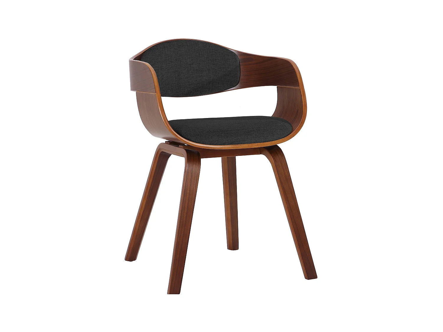 chaises avec accoudoirs - Tissu - Noyer / Gris foncé - Kingston