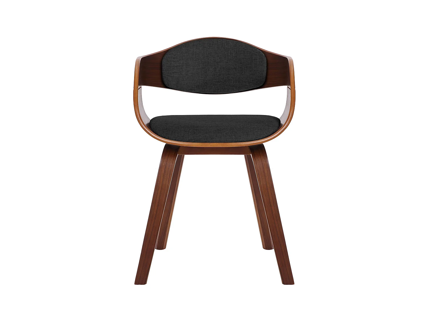 chaises avec accoudoirs - Tissu - Noyer / Gris foncé - Kingston