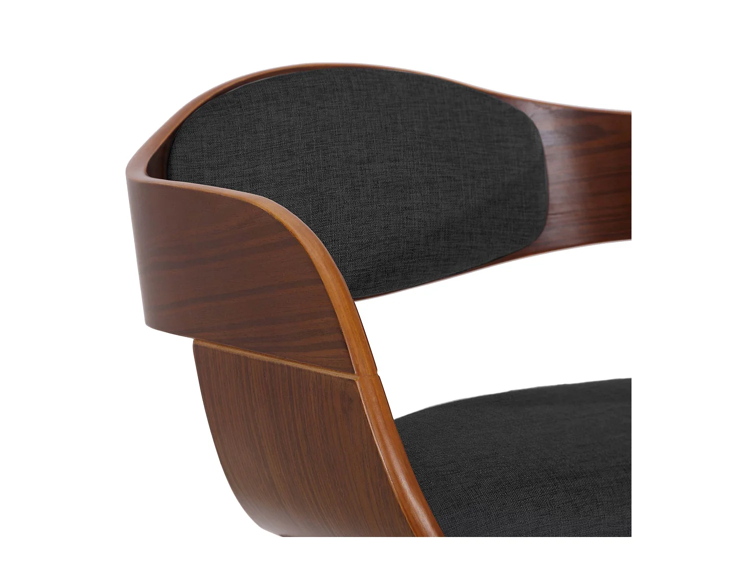 chaises avec accoudoirs - Tissu - Noyer / Gris foncé - Kingston