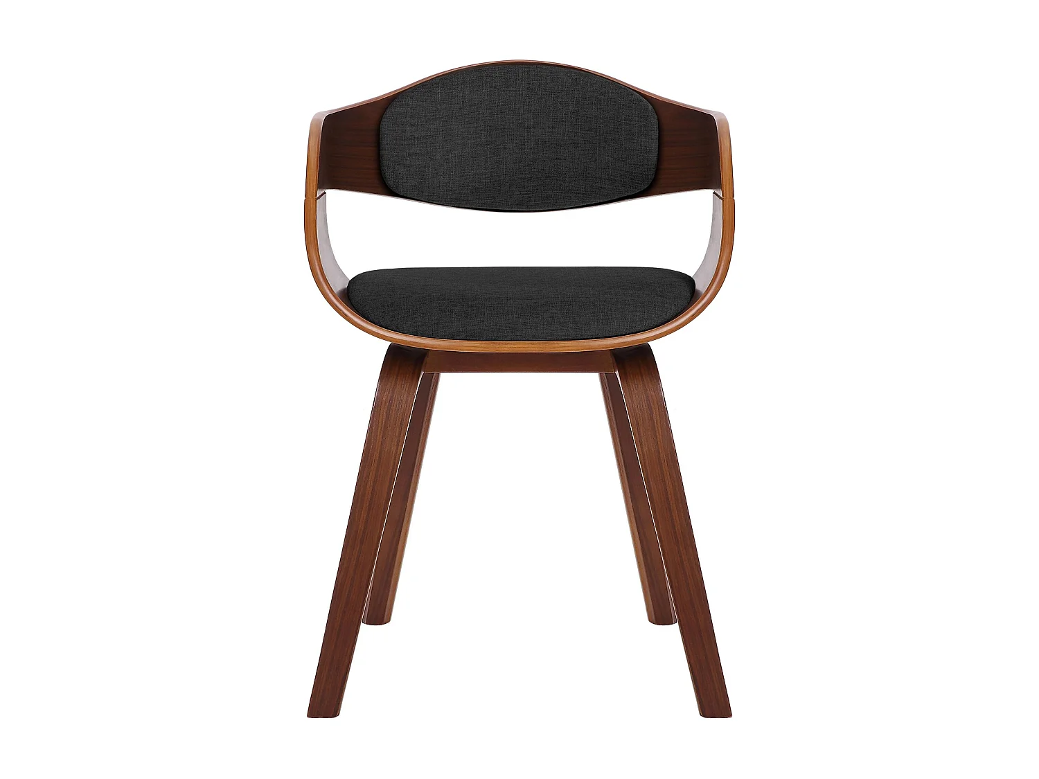 chaises avec accoudoirs - Tissu - Noyer / Gris foncé - Kingston