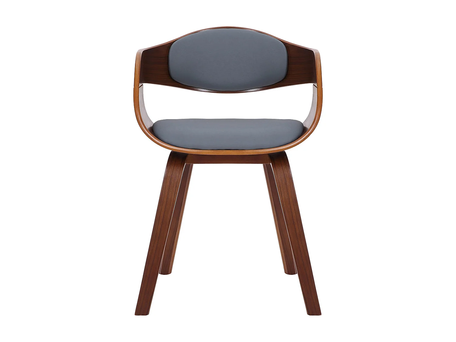 chaises avec accoudoirs - Similicuir - Noyer / Gris - Kingston