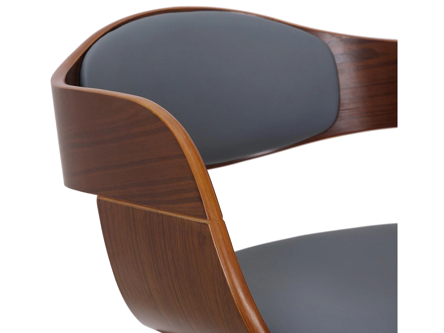 chaises avec accoudoirs - Similicuir - Noyer / Gris - Kingston