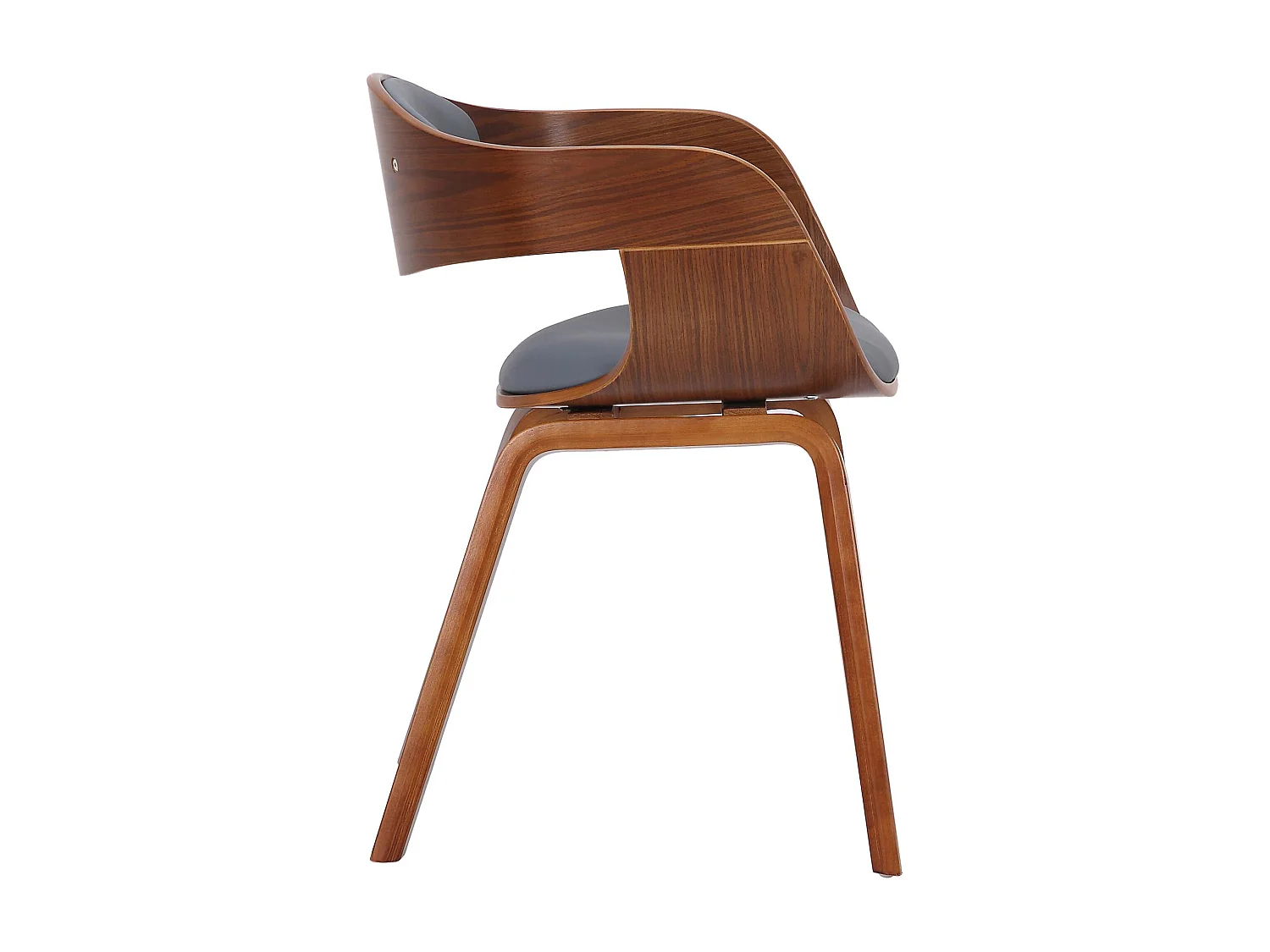 chaises avec accoudoirs - Similicuir - Noyer / Gris - Kingston