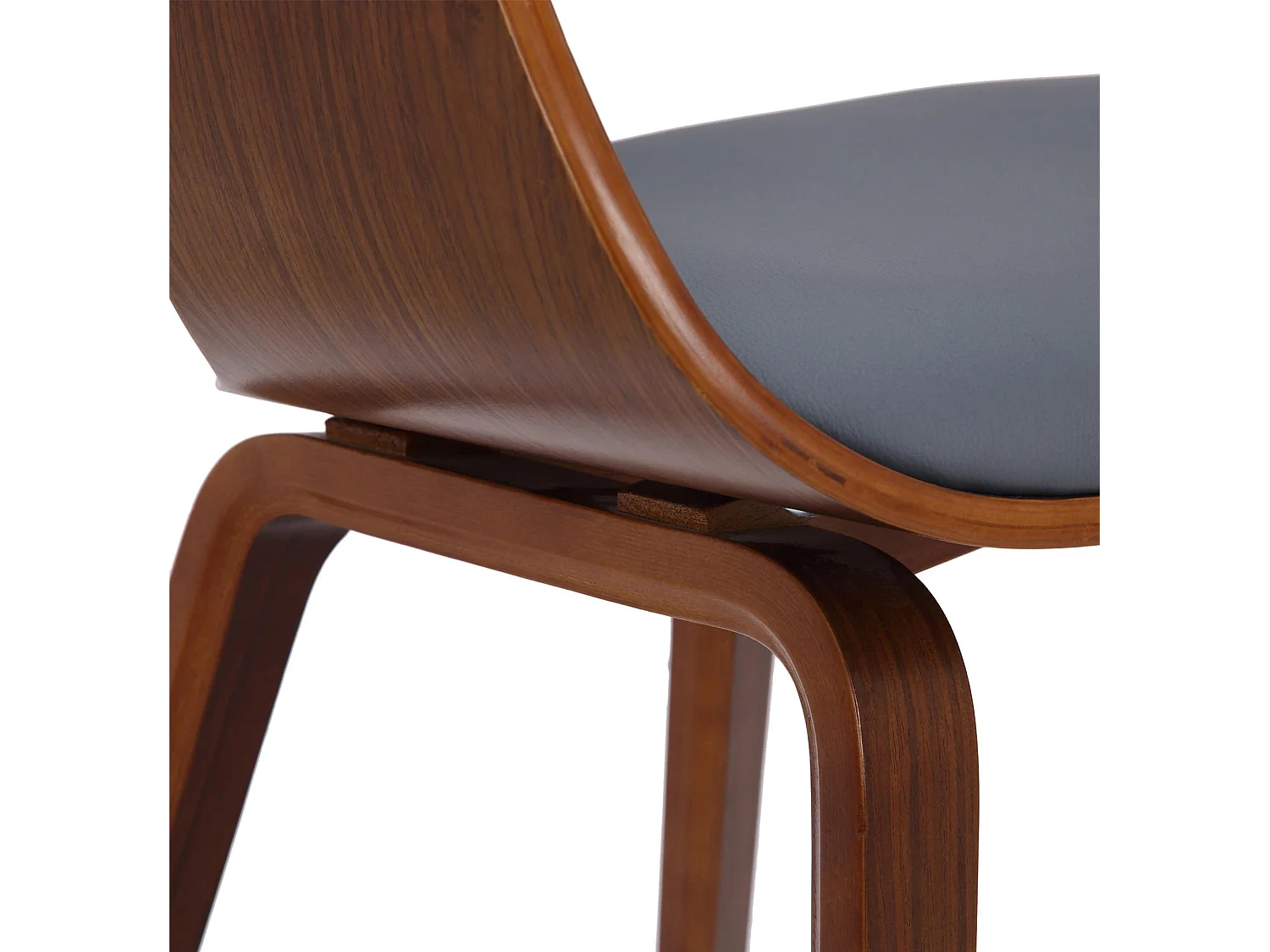 chaises avec accoudoirs - Similicuir - Noyer / Gris - Kingston