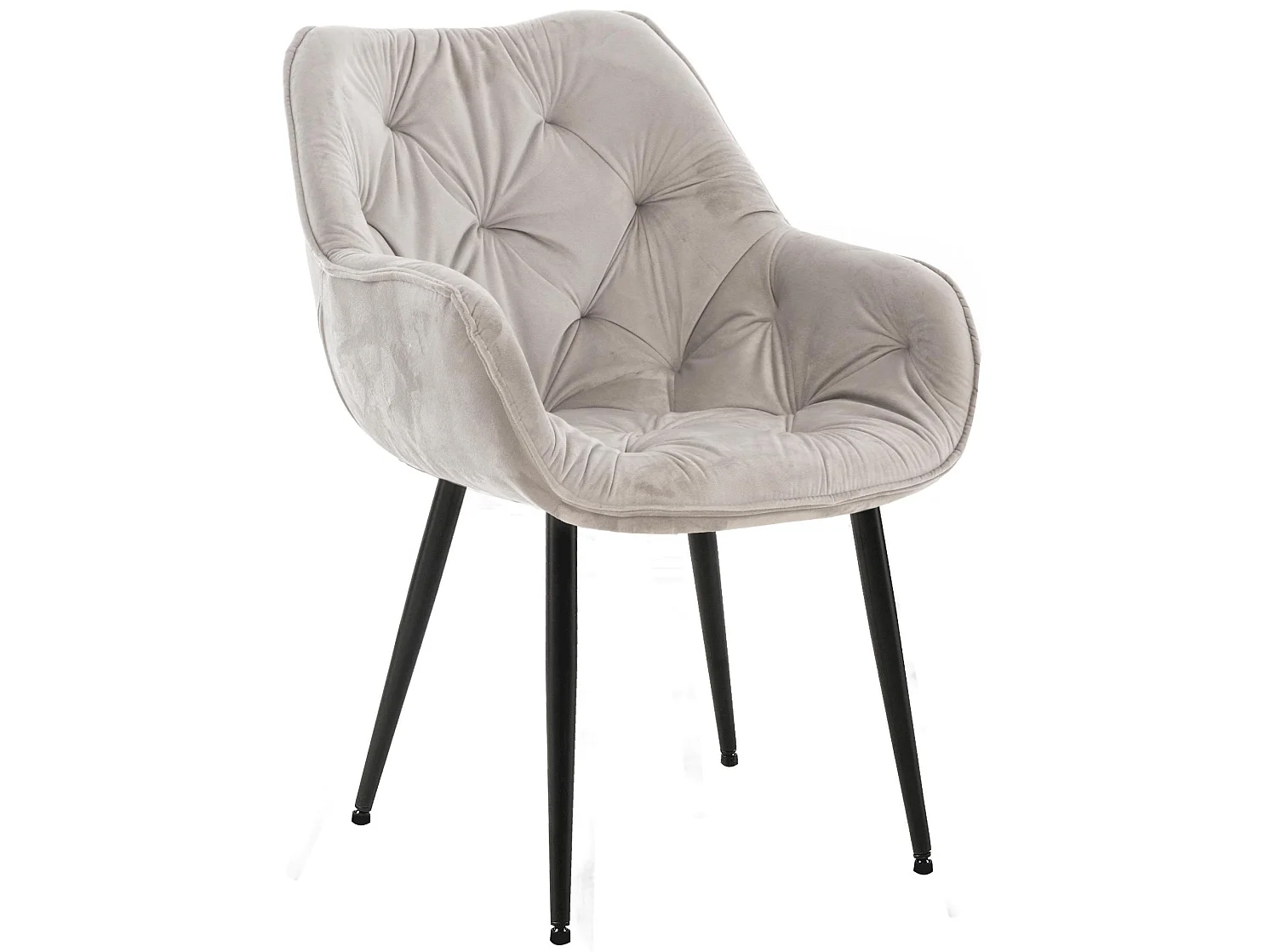chaises avec accoudoirs - Velours & Noir - Gris - Tanna