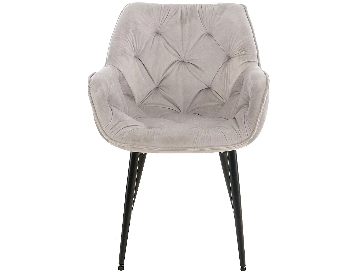 chaises avec accoudoirs - Velours & Noir - Gris - Tanna
