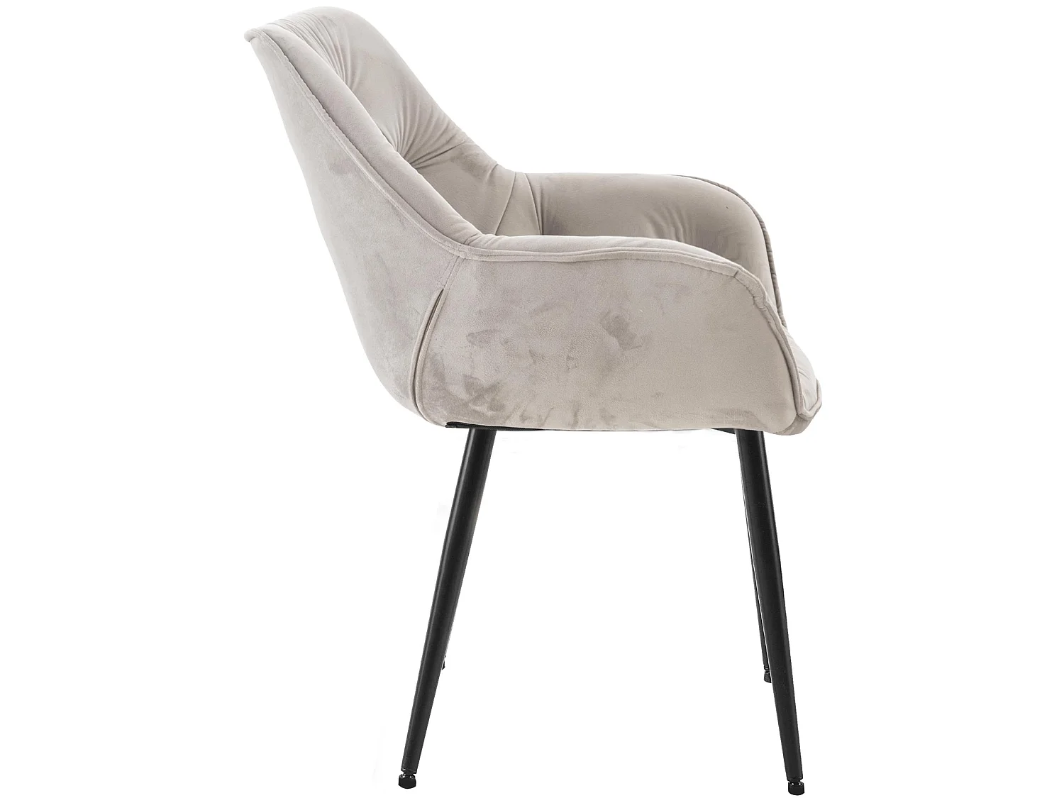 chaises avec accoudoirs - Velours & Noir - Gris - Tanna