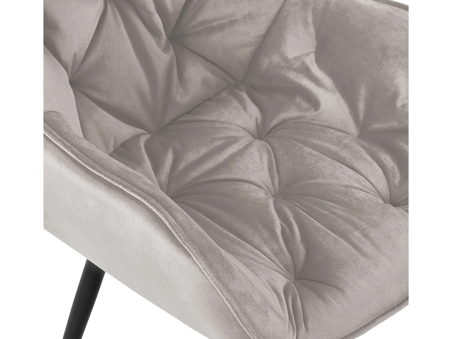 chaises avec accoudoirs - Velours & Noir - Gris - Tanna